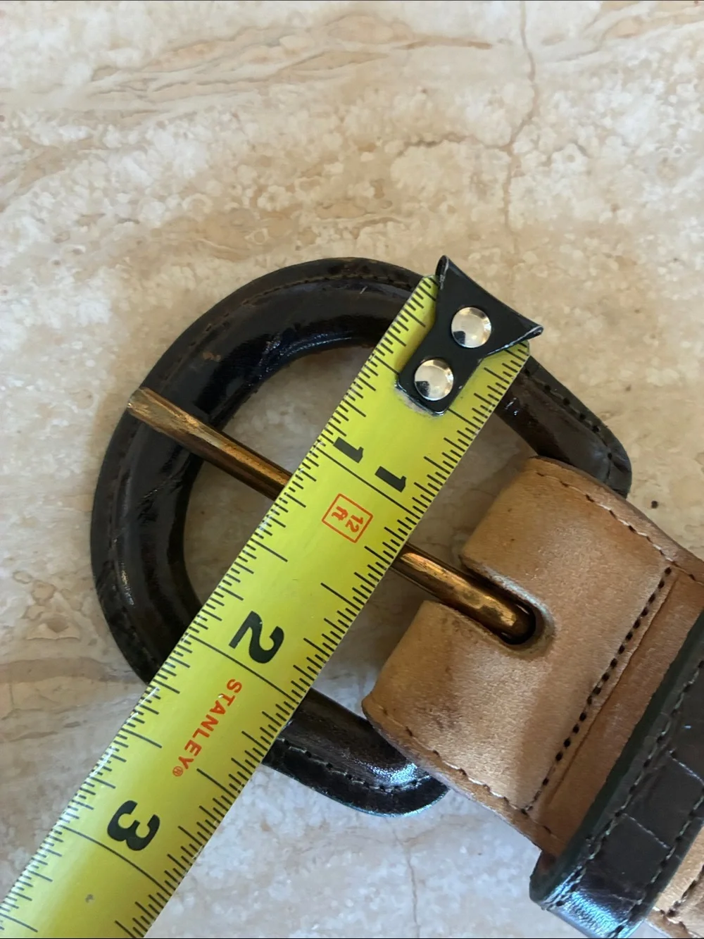 Harken Leather Belt, Women's M, Tan suede with Dark brown Buckle/keeper euc